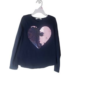 H&M girls navy blue long sleeve top size 6/8